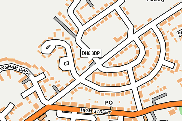 DH6 3DP map - OS OpenMap – Local (Ordnance Survey)