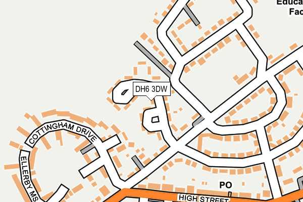 DH6 3DW map - OS OpenMap – Local (Ordnance Survey)