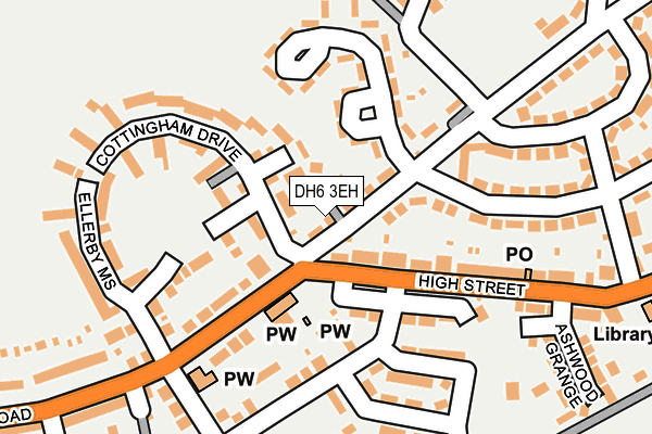 DH6 3EH map - OS OpenMap – Local (Ordnance Survey)