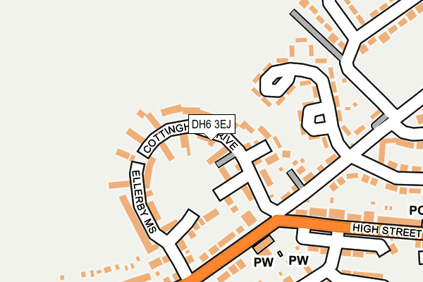 DH6 3EJ map - OS OpenMap – Local (Ordnance Survey)