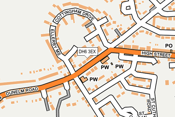 DH6 3EX map - OS OpenMap – Local (Ordnance Survey)