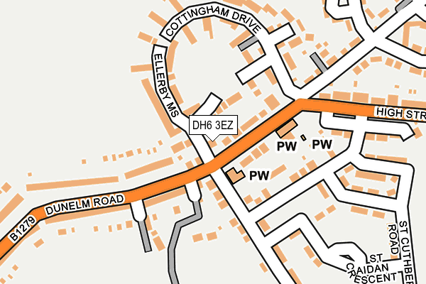 DH6 3EZ map - OS OpenMap – Local (Ordnance Survey)