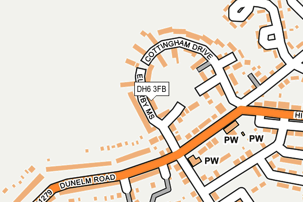DH6 3FB map - OS OpenMap – Local (Ordnance Survey)