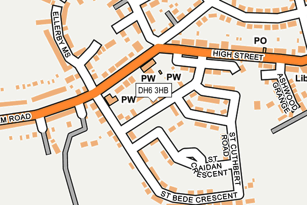 DH6 3HB map - OS OpenMap – Local (Ordnance Survey)