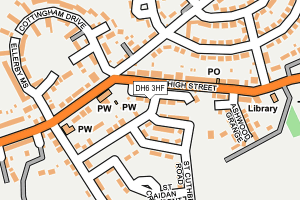 DH6 3HF map - OS OpenMap – Local (Ordnance Survey)