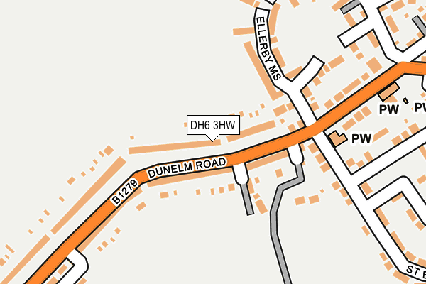 DH6 3HW map - OS OpenMap – Local (Ordnance Survey)