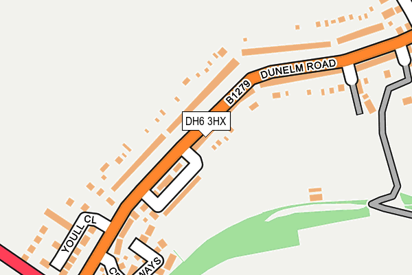 DH6 3HX map - OS OpenMap – Local (Ordnance Survey)