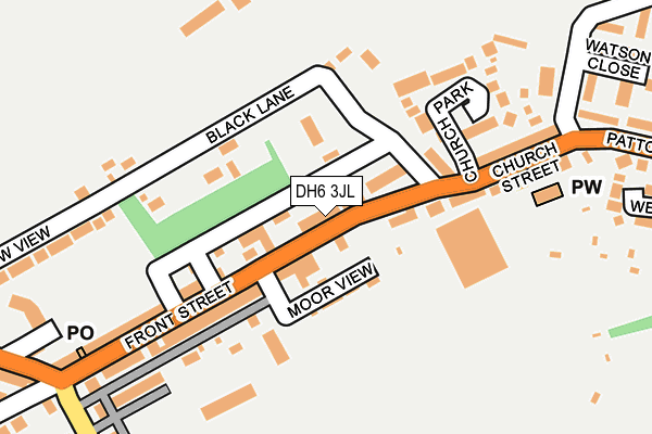 DH6 3JL map - OS OpenMap – Local (Ordnance Survey)