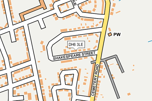 DH6 3LE map - OS OpenMap – Local (Ordnance Survey)