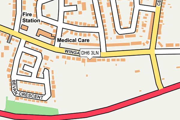 DH6 3LN map - OS OpenMap – Local (Ordnance Survey)