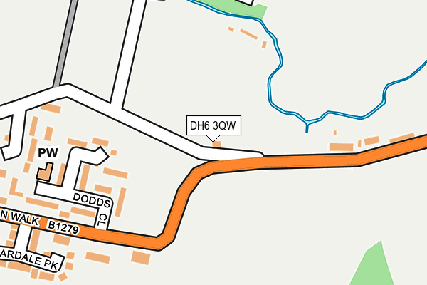 DH6 3QW map - OS OpenMap – Local (Ordnance Survey)