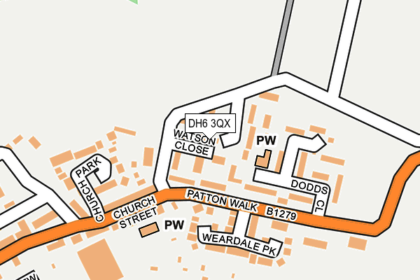 DH6 3QX map - OS OpenMap – Local (Ordnance Survey)