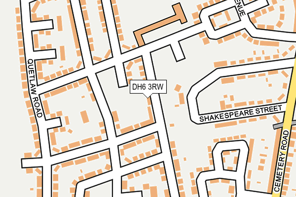 DH6 3RW map - OS OpenMap – Local (Ordnance Survey)