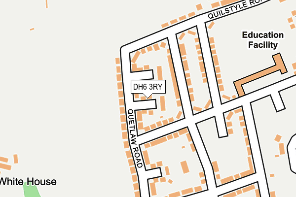 DH6 3RY map - OS OpenMap – Local (Ordnance Survey)