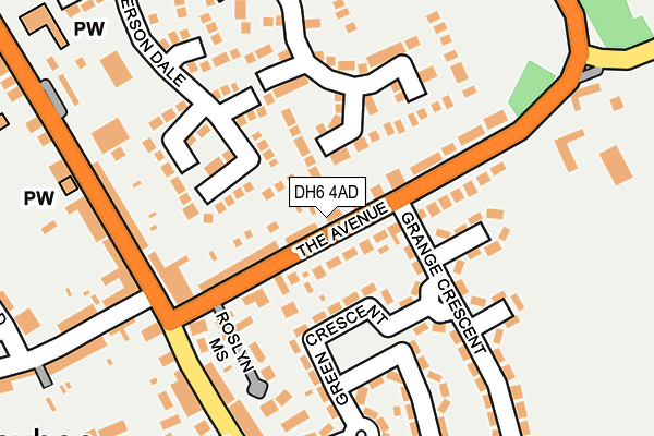 DH6 4AD map - OS OpenMap – Local (Ordnance Survey)