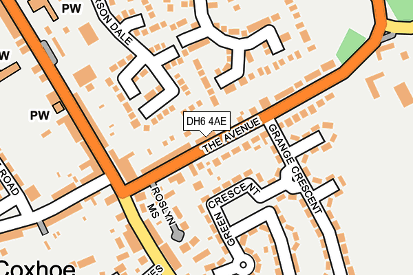 DH6 4AE map - OS OpenMap – Local (Ordnance Survey)