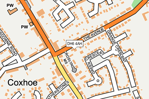 DH6 4AH map - OS OpenMap – Local (Ordnance Survey)