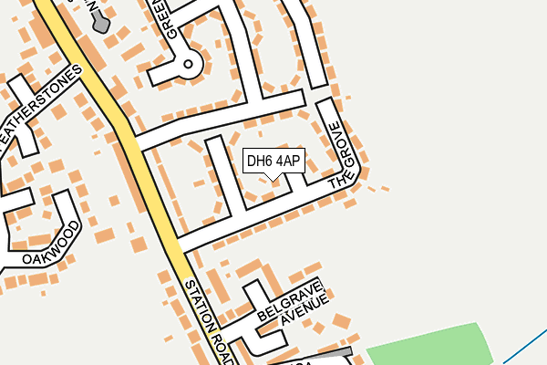 DH6 4AP map - OS OpenMap – Local (Ordnance Survey)