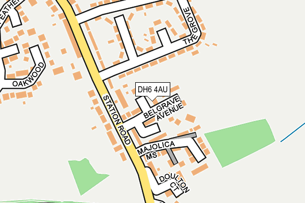 DH6 4AU map - OS OpenMap – Local (Ordnance Survey)
