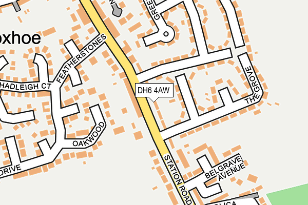 DH6 4AW map - OS OpenMap – Local (Ordnance Survey)