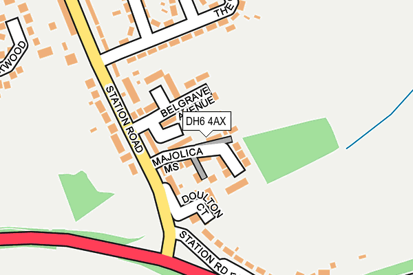 DH6 4AX map - OS OpenMap – Local (Ordnance Survey)