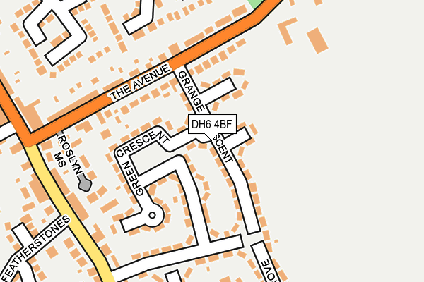 DH6 4BF map - OS OpenMap – Local (Ordnance Survey)