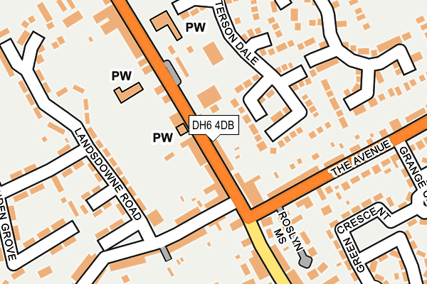 DH6 4DB map - OS OpenMap – Local (Ordnance Survey)