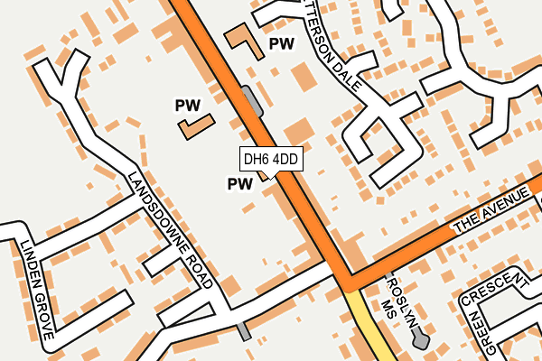DH6 4DD map - OS OpenMap – Local (Ordnance Survey)