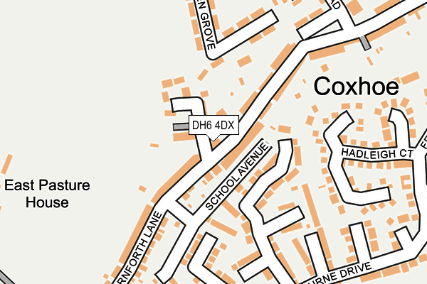 DH6 4DX map - OS OpenMap – Local (Ordnance Survey)