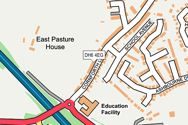 DH6 4EG map - OS OpenMap – Local (Ordnance Survey)