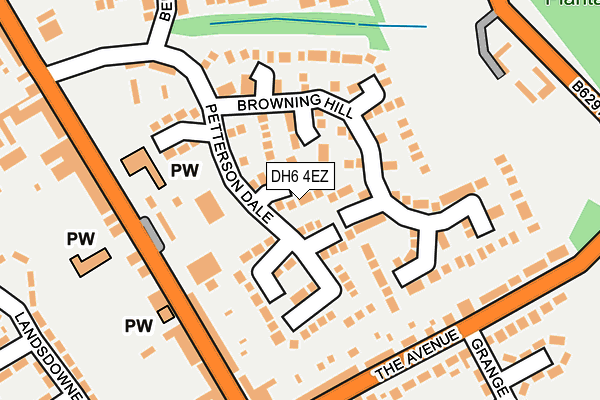 DH6 4EZ map - OS OpenMap – Local (Ordnance Survey)