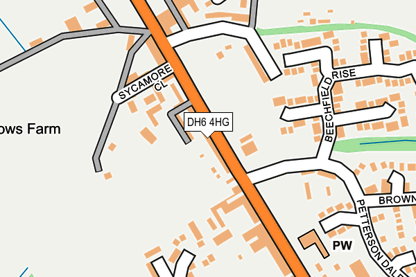 DH6 4HG map - OS OpenMap – Local (Ordnance Survey)