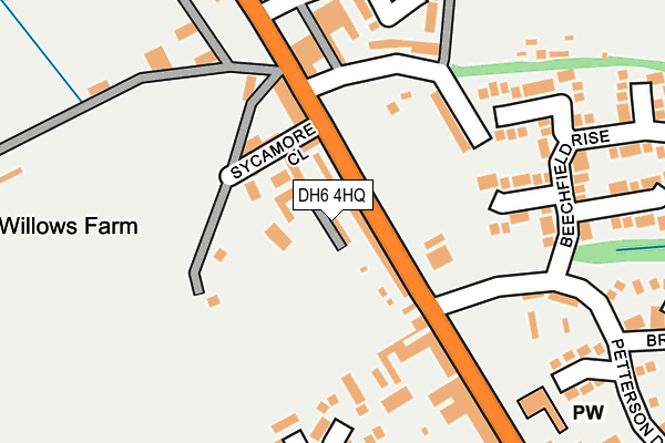 DH6 4HQ map - OS OpenMap – Local (Ordnance Survey)