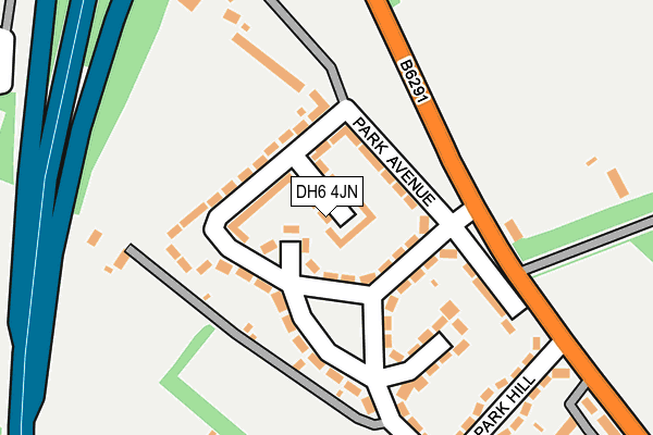 DH6 4JN map - OS OpenMap – Local (Ordnance Survey)