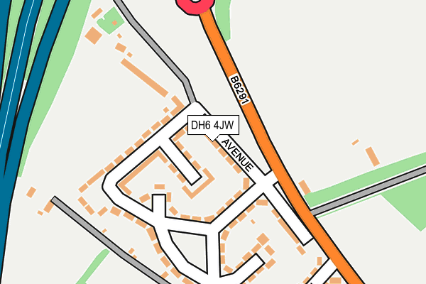 DH6 4JW map - OS OpenMap – Local (Ordnance Survey)