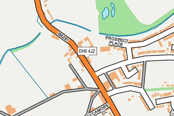 DH6 4JZ map - OS OpenMap – Local (Ordnance Survey)