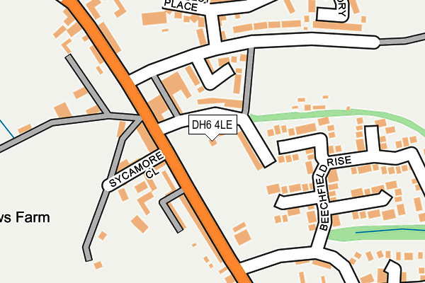 DH6 4LE map - OS OpenMap – Local (Ordnance Survey)