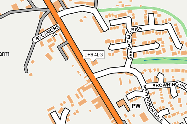 DH6 4LG map - OS OpenMap – Local (Ordnance Survey)