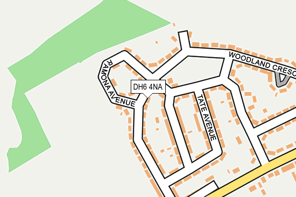DH6 4NA map - OS OpenMap – Local (Ordnance Survey)