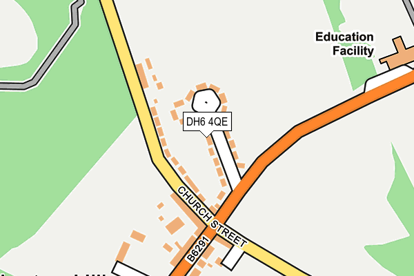 DH6 4QE map - OS OpenMap – Local (Ordnance Survey)