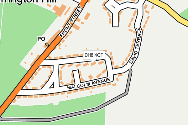 DH6 4QT map - OS OpenMap – Local (Ordnance Survey)