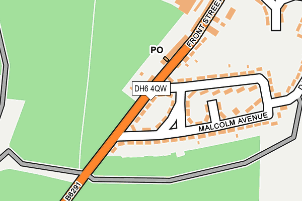 DH6 4QW map - OS OpenMap – Local (Ordnance Survey)