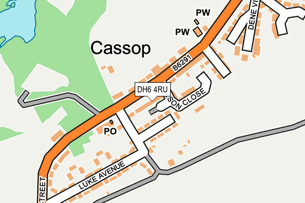 DH6 4RU map - OS OpenMap – Local (Ordnance Survey)