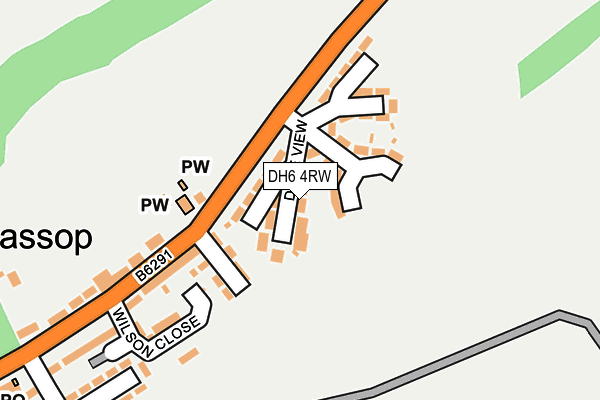 DH6 4RW map - OS OpenMap – Local (Ordnance Survey)