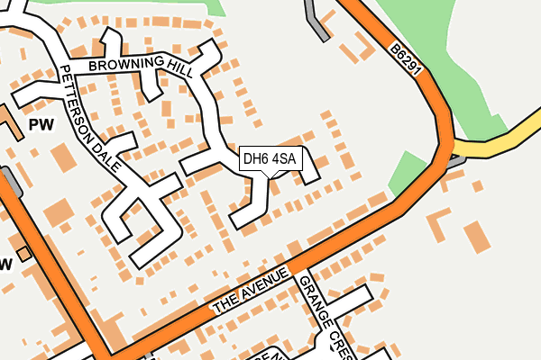 DH6 4SA map - OS OpenMap – Local (Ordnance Survey)