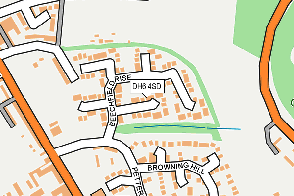 DH6 4SD map - OS OpenMap – Local (Ordnance Survey)