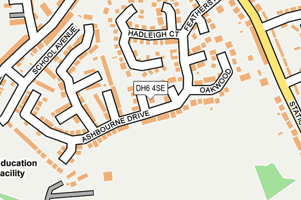 DH6 4SE map - OS OpenMap – Local (Ordnance Survey)