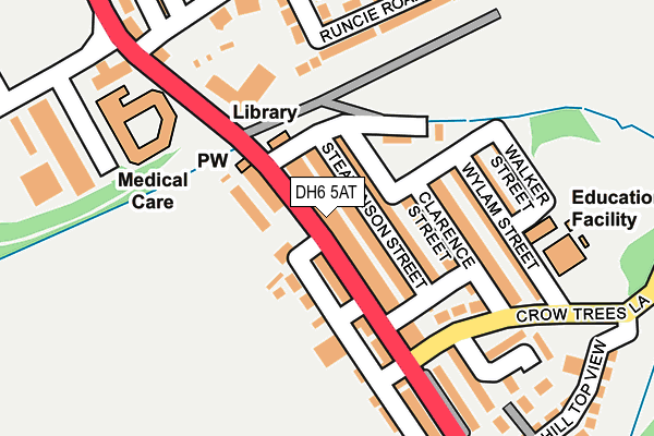 DH6 5AT map - OS OpenMap – Local (Ordnance Survey)