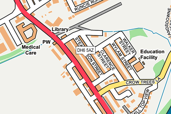 DH6 5AZ map - OS OpenMap – Local (Ordnance Survey)