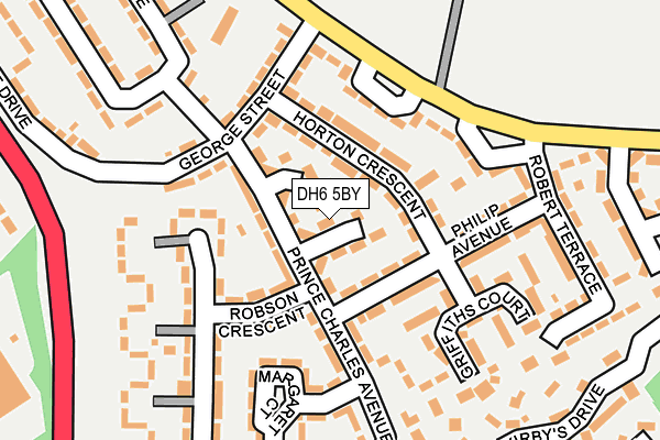 DH6 5BY map - OS OpenMap – Local (Ordnance Survey)